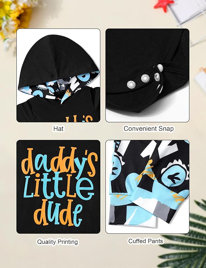 Fommy Newborn Baby Boy Clothes Plaid Letter Print Long Sleeve Hoodies + Long Pants 2PCS Fall Winter Outfits Set