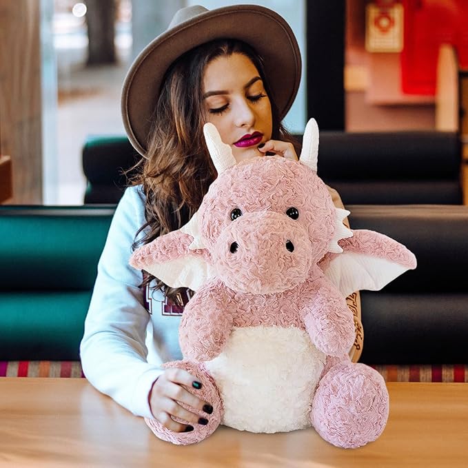 Little Flying Dragon - Cute Stuffed Animal Plush Toy - Adorable Soft Dragons Toy Plushies and Gifts - Perfect Present for Kids (Pink,7.87in/20cm)