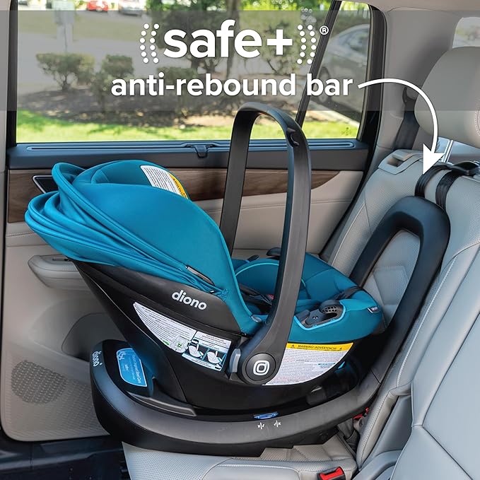 Diono LiteClik30 XT SafePlus Infant Car Seat and Base, Rear-Facing for Infants 4-30lbs, SafePlus Engineering, with Infant Insert, UPF 50+ Sunshade (Blue Razz Ice)