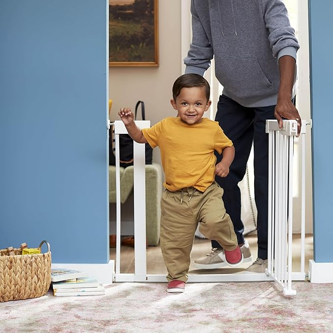 Safety 1st Pressure Mounted Baby Gates for Doorways with SecureTech, Baby Gate with Door, Pet-Friendly Design, No Drilling, 29-38"