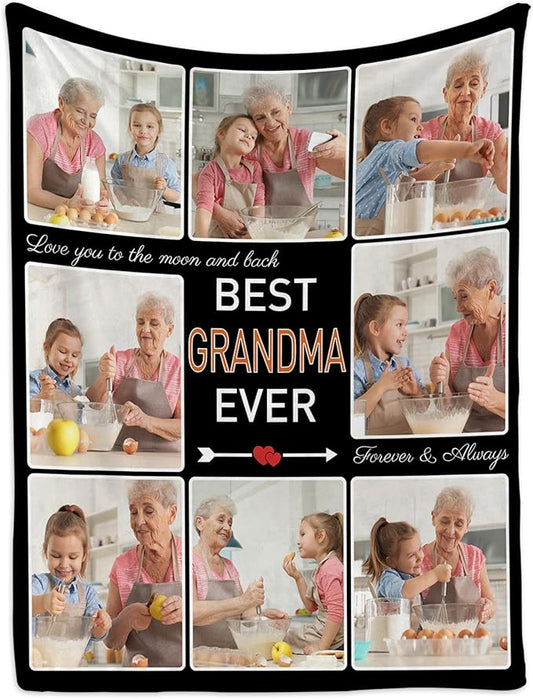 Personalized Blanket with Photo, Custom Picture Blanket for Grandma Gifts