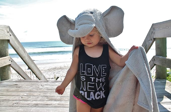 Hooded Baby Towel for Kids 2-8 | Large 100% Cotton Baby Towel for Girls or Boys | Cute Elephant Bath Towels for Babies and Toddlers