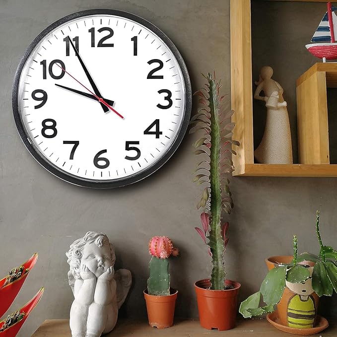 | 14 Inch | Modern | Quartz | Analog | Home | Office | School | Gym | Indoor | Outdoor | Near Silent | Unbranded | Classic | Black | Battery Operated | Modern Décor