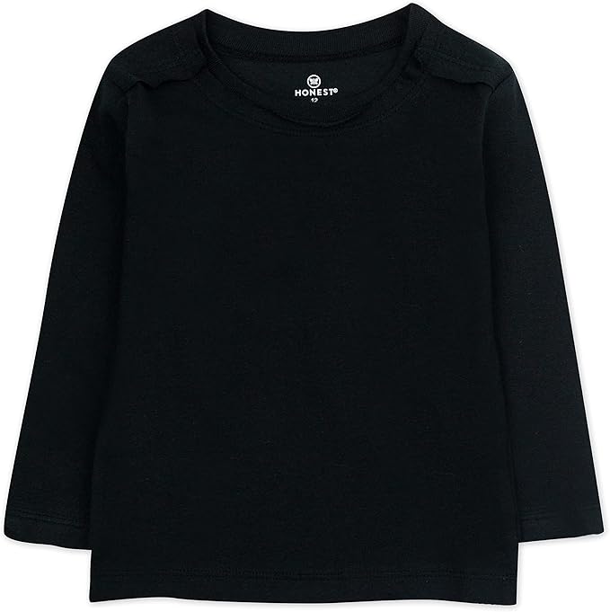 HonestBaby 5-Pack Long Sleeve T Shirts 100% Organic Cotton for Toddler, Little Kids Boys, Girls