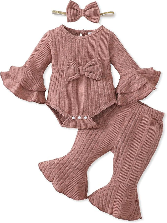 SUNNY PIGGY Baby Girl Clothes Infant Newborn Outfits Romper 0-18 Month Toddler Girls’ Clothing Pant Set