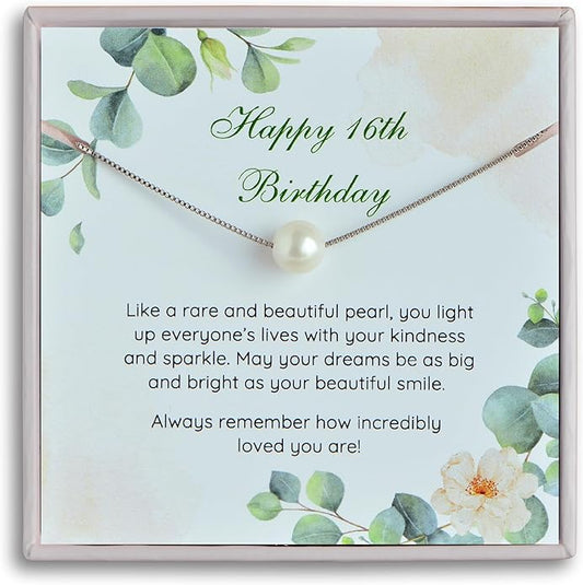Birthday, Confirmation Gifts for Girls Sterling Silver Single Pearl Necklace Adjustable Length - Beautiful, Hypoallergenic Jewelry, Birthday Gift for Woman and Girls, Simple Pearl Necklace as gift for Her