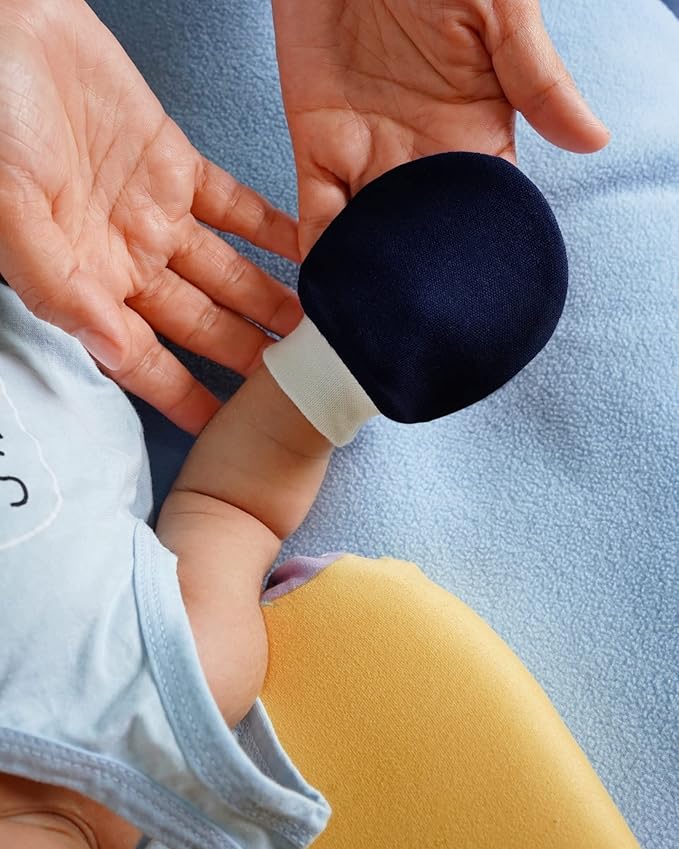 RATIVE Wrist Tab Baby Mittens 0-6,6-12 Months Organic Cotton for Newborn Baby Boys Girls