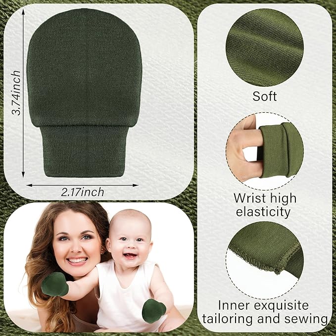 Cuffbow 16 Pairs Baby Mittens for Newborn Baby Boys Girls Infant Toddler Mittens No Scratch Gloves for Babies 0-6 Months