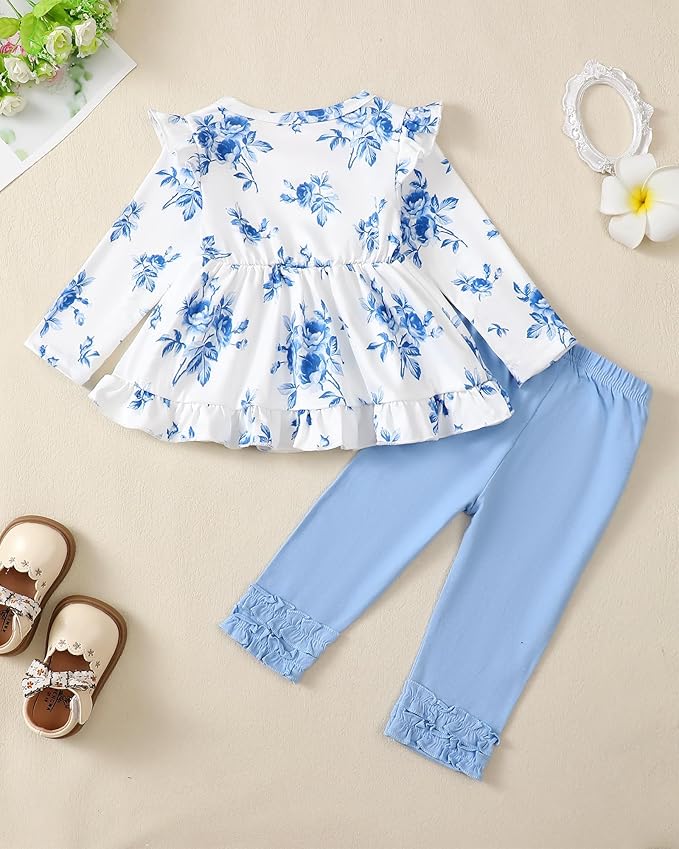 Baby Girl Clothes Toddler Girl Outfits Ruffle Shirt Pants Cute Infant Outfit Set Baby Girl Fall Winter Clothes