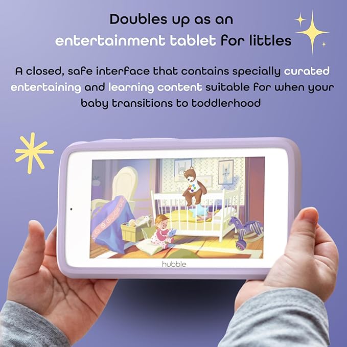 HUBBLE CONNECTED SkyVision Pro Twin AI-Enhanced HD Smart Baby Monitor, 2 Cameras, Parent Unit, Mounts, Smart Rollover & Cry Detection, AI Sleep Report, 2-Way Talk, Night Vision, Light & Sounds, App