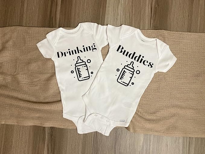Drinking Buddies Twin Babies Pregnancy Announcement (Set of 2)