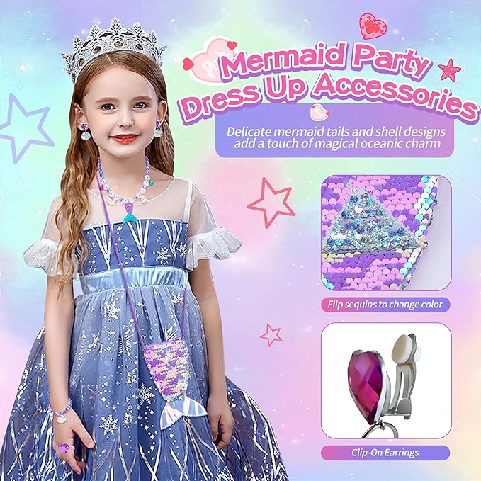 Cherry Tale Mermaid Toys Gifts for Girls 4-6 7 8 9 10 Years Old, Girls Birthday Gifts Set with Light Up Star Pillow Diary Plush DIY Water Bottle Kits, for Daughter Niece Christmas