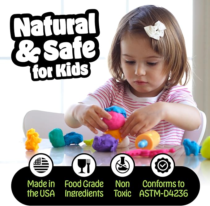 Hygloss Play Modeling Dough for Kids – Safe & Non-Toxic Sensory Dough for Arts and Crafts – 1 lb Tub – Play Clay for Toddler Activities, Preschool Classroom Must-Haves – 12 Assorted Colors, Unscented