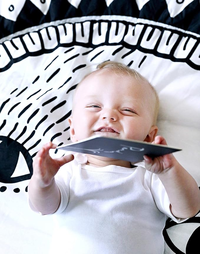 Wee Gallery Art Cards for Baby, Durable High Contrast Black and White Animal Flashcards for Newborns, Brain Development, Sensory Toys, Tummy Time Essentials for Infant and Toddler - Rainforest Animals