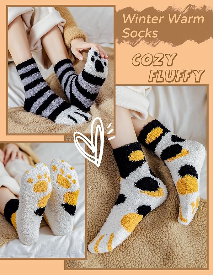 TEHOOK Warm & Cozy Gifts for Women, Fluffy Fuzzy Sock, Plush Sleeping Slipper Socks - Soft Warm Fabric