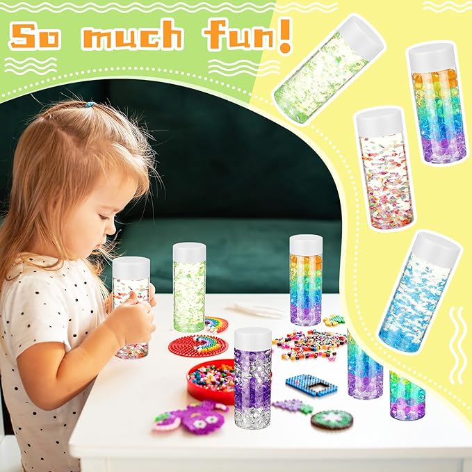 Hoolerry 16 Pcs Empty Plastic Sensory Bottles with Lids Round Clear Plastic Water Bottles Reusable Sensory Bottles for Sensory Crafts Classroom Handmade Party(White,10 oz)