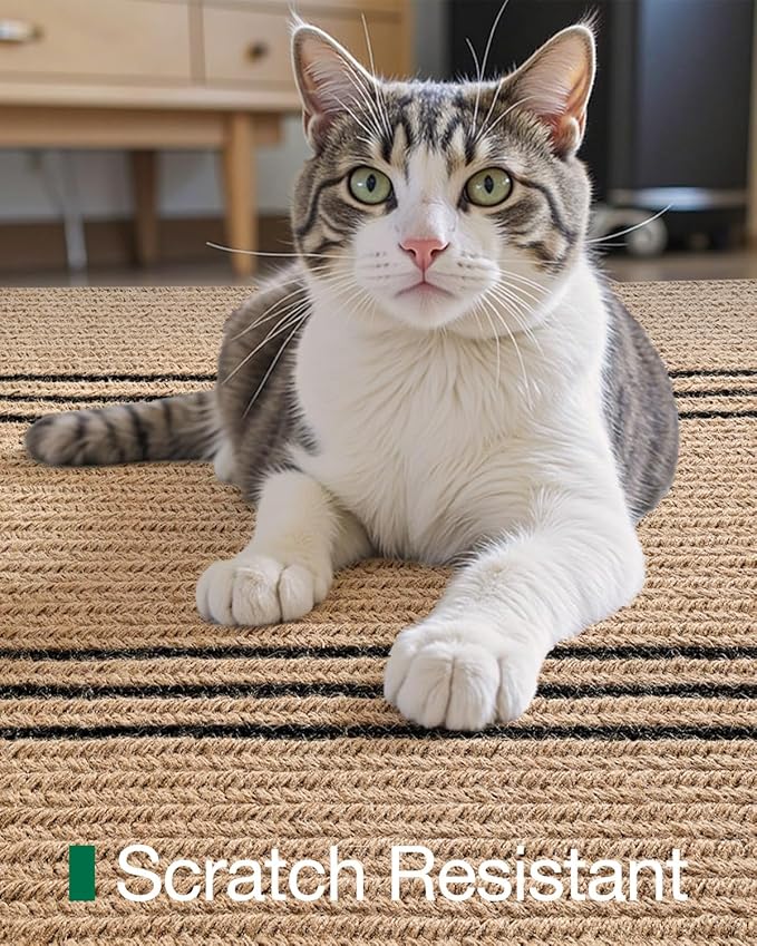 LUMI Jute Runner Rug Non Slip for Hallway, 3'x8' Natural Rustic Carpet No Shedding, Farmhouse Braided Area Mat Indoor High Traffic for Living Room, Entryway, Kitchen, Laundry