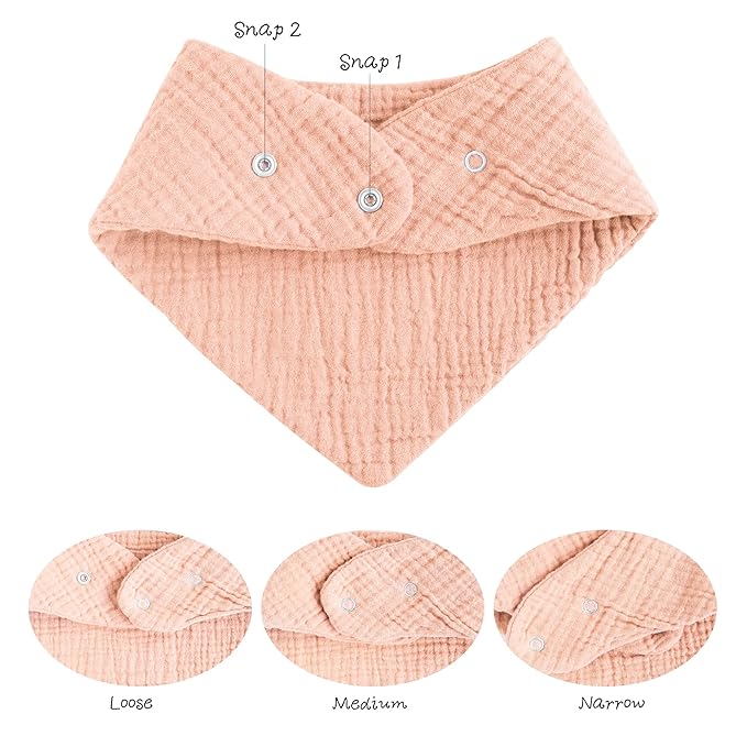 Konssy 8-Pack Muslin Baby Bibs, Absorbent Bandana Drool, 100% Cotton Unisex Baby Bibs for Teething and Drooling