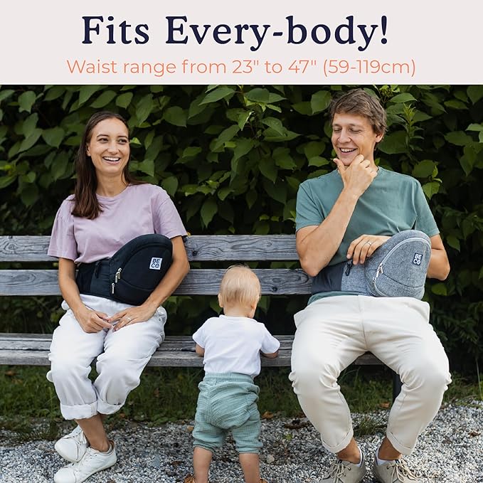 Beco Foldable Hip Seat Carrier - Baby 4-in-1 Easy-to-Use Carrier with Space-Saving Design for Newborn to Toddler (0-36 months/7-32.8 lbs (Gray)