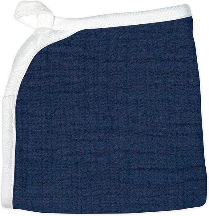 HonestBaby Organic Cotton Washcloth Multi-Pack, 5-Pack Watercolor World/Navy, One Size