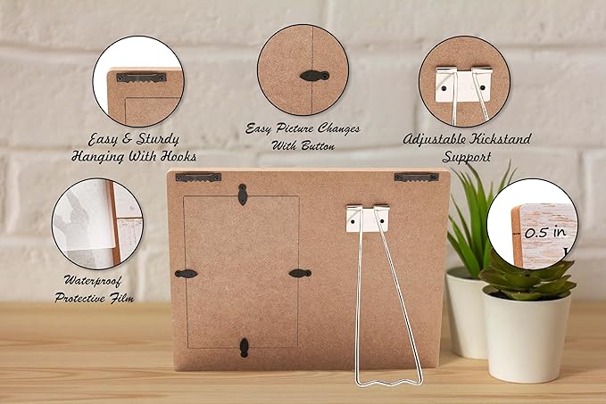 Twins Photo Frame - Twice The Blessings Twice The Fun Pregnancy Announcement Picture Frame - Baby Twin Gifts - Twin Boys Girls Gifts For Babies, Twins Gifts For Mom -B04