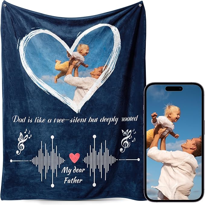 Custom Personalized 9 Photo Collage Blanket Thow Gifts with Text, Customized Pictures Blankets Gift for Christmas Birthday Thanksgiving Adults Kids Dad Mom Girlfriend Boyfriend (1 Grid Love)