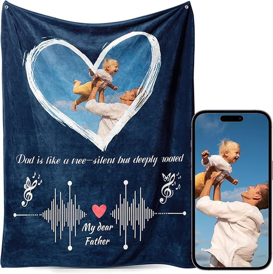 Custom Personalized 9 Photo Collage Blanket Thow Gifts with Text, Customized Pictures Blankets Gift for Christmas Birthday Thanksgiving Adults Kids Dad Mom Girlfriend Boyfriend (1 Grid Love)