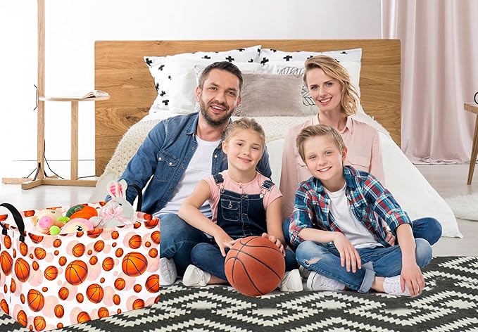 Basketball Kids Gift Storage Basket Shelf Storage Basket Organizer Box Clothes Laundry Hamper Toys Nursery Basket Baby Laundry Basket with Handles.