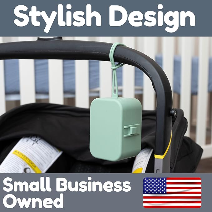 Silicone Pacifier Case - Hygienic Sealed Closure, One-Piece Easy-to-Clean Design,100% Food-Grade, BPA-Free Baby Pacifier Holder Case, Binky Holder, Attach to Any Diaper Bag or Stroller - Baby’s Aid