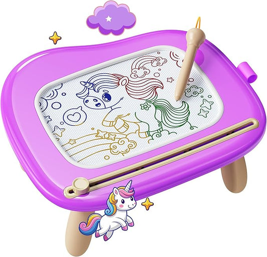 KOKODI Magnetic Drawing Board, Toddler Girl Toys for 1-2 Year Old, Large Doodle Board Pad Learning and Educational Toys for 1 2 3 Year Old Baby Kids Birthday Gifts(Purple)