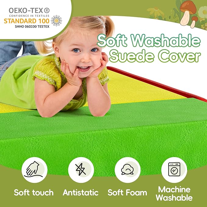 Large Baby Climbing Blocks – 6 Pcs Climbing Toys for Toddlers - Ultra High Density Soft Foam Play Gym Equipment Easy Wash for Indoor Nursery, Classic (Classic, 6-Piece)