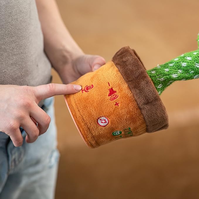 Dancing Cactus Mimicking Toy for Baby - Talking Cactus That Mimics and Sings - 125 Songs 35 Nursery Rhymes for Toddlers and Up | Repeats, Mimics and Wiggles with Dazzling LED Lights