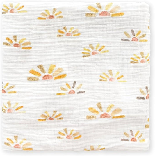 SwaddleDesigns Cotton Muslin Swaddle Blanket, Receiving Blanket for Baby Boys & Girls, Best Registry Gift, 46x46 inches, Watercolor Butterum Sunny Days