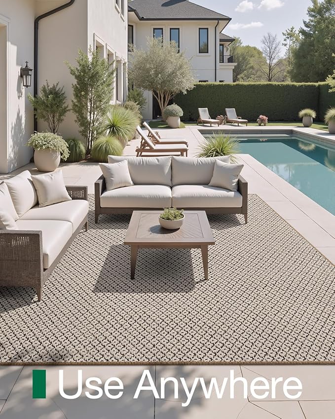 LUMI Sisal Area Rug 6x9 for Living Room, Natural Handwoven Rugs Non Slip, Farmhouse Braided Carpets No Shedding for High Traffic, Dining Room, Indoor, Outdoor, Patio