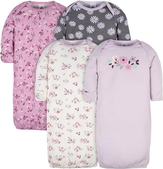 Gerber unisex-baby Baby Boy and Girls 4-pack Sleeper Gown
