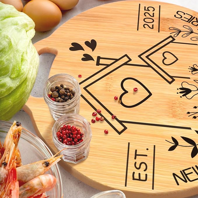 House Warming Gifts New Home, Engraved Bamboo Cutting Board Set, Perfect Housewarming Gifts, New Home Ideas Gifts for Women Men Homeowner, New Home New Adventure New Memories 2025