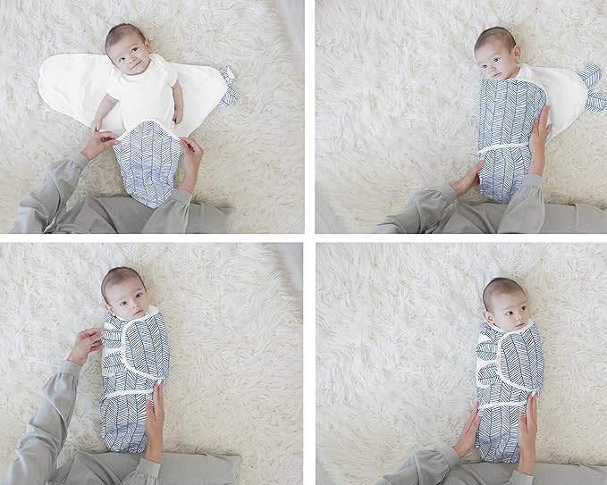 BaeBae Goods Swaddle Blanket, Adjustable Infant Baby Swaddling Wrap Set of 4, Baby Swaddling Wrap Blankets for Boys and Girls Made in Soft Cotton (0-3 Months, Black Bicycles)