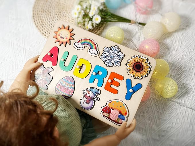 Baby Name Puzzle Personalized,1 Year Old Boy Birthday Gift,Personalized Gifts for Kids,Preschool Puzzles for Kids Ages 3-5,Birthday Gifts for 1 Year Old Baby Girl