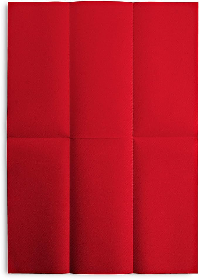 Linen-Feel Colored Paper Napkins - Decortive Cloth-Like Red Dinner Napkins - Soft And Absorbent. For Kitchen, Party, Wedding, Bathroom Or Any Occasion. (Pack of 100)