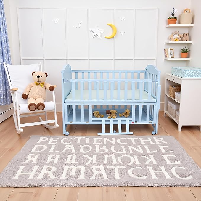 Portable Mini Baby Crib 4 in 1 with Memory Foam Mattress(38" by24) Included, Cunas para Bebes Convertible Crib with Foldable Storage Baby Playpen Bassinet Bedside Sleeper Bed (Silver Grey)