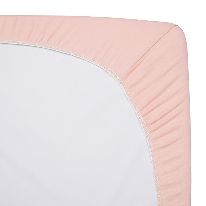 American Baby Company 3 Pack 100% Natural Cotton Fitted Crib Sheets 52" x 28" - Soft, Breathable, Hypoallergenic & Gentle Toddler Bed Sheets, Blush Pink Star/Zigzag, Neutral for Boys & Girls