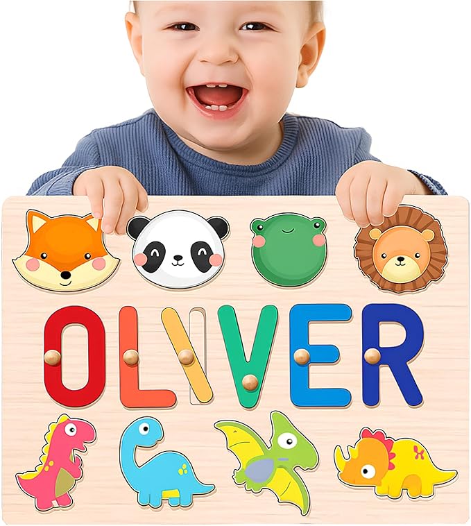 Personalized Name Puzzle for Kids, Custom Baby Toys Gift, Personalized Name Puzzles for Toddlers 1-3, 1st Birthday Gifts for Girl and Boy