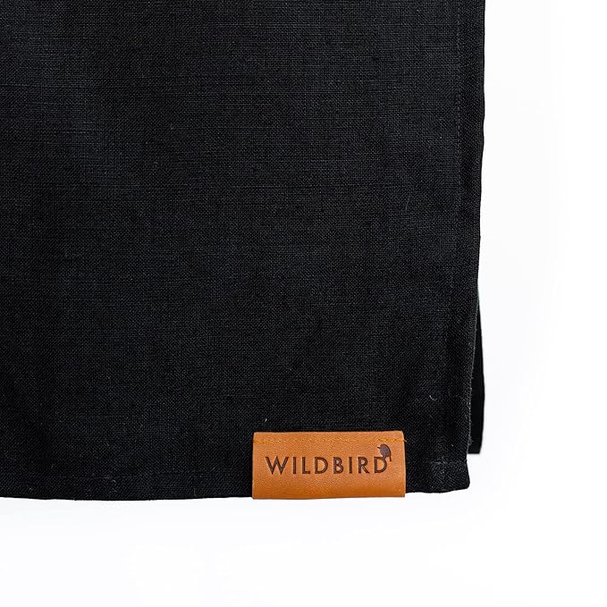 WildBird Ring Sling Baby Carrier for New Moms & Dads & Caregivers - Made from 100% Belgium Linen - for Newborns to Toddlers Up to 35 lbs - Long 90" Size (Raven Fabric/Bronze Ring)