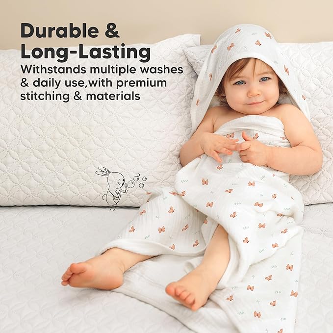 KeaBabies Muslin Baby Bath Towels with Hood for Girls, Boys, Large Organic Cotton Hooded Baby Towels for Newborns, Toddlers, Infant, Kids, Soft Absorbent Newborn Bath Essentials Gift Set (Monarch)