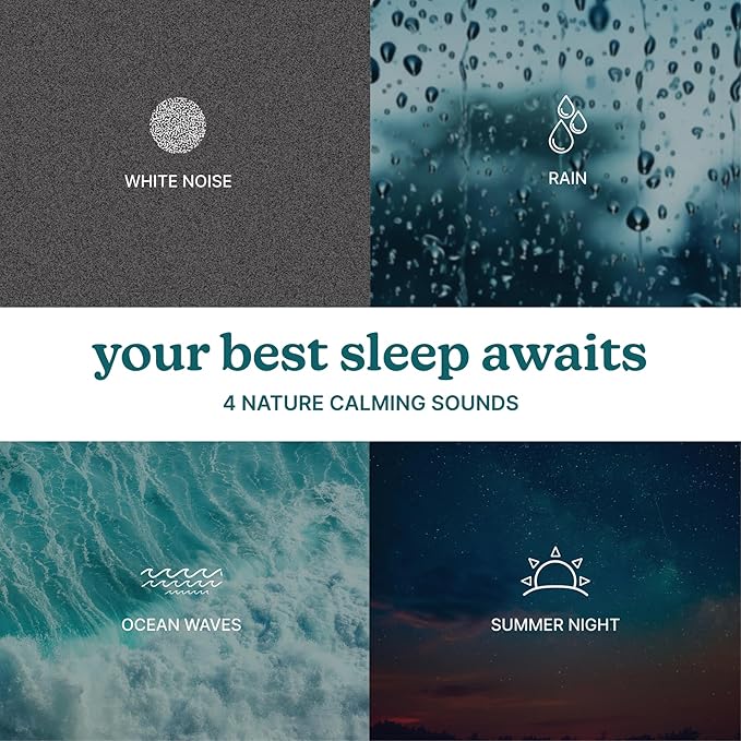 Homedics Rejuvenate Traveler White Noise Sound Machine, Portable Sound Machine with 4 Relaxing Sounds for Travel, Home, Nursery and Office, Auto Off Timer