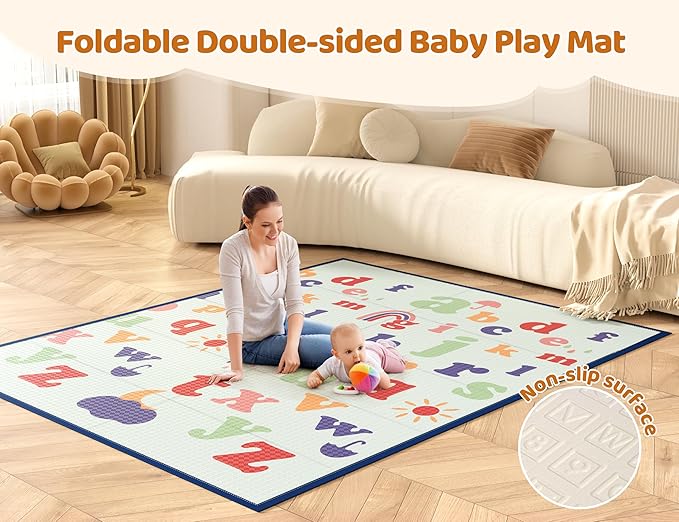 CoziBB Baby Playpen with Mat, 71" × 59" Extra Large Playpen for Toddler, Baby Playard with Breathable Mesh, Fence Play & Sleep Area for Indoor & Outdoor