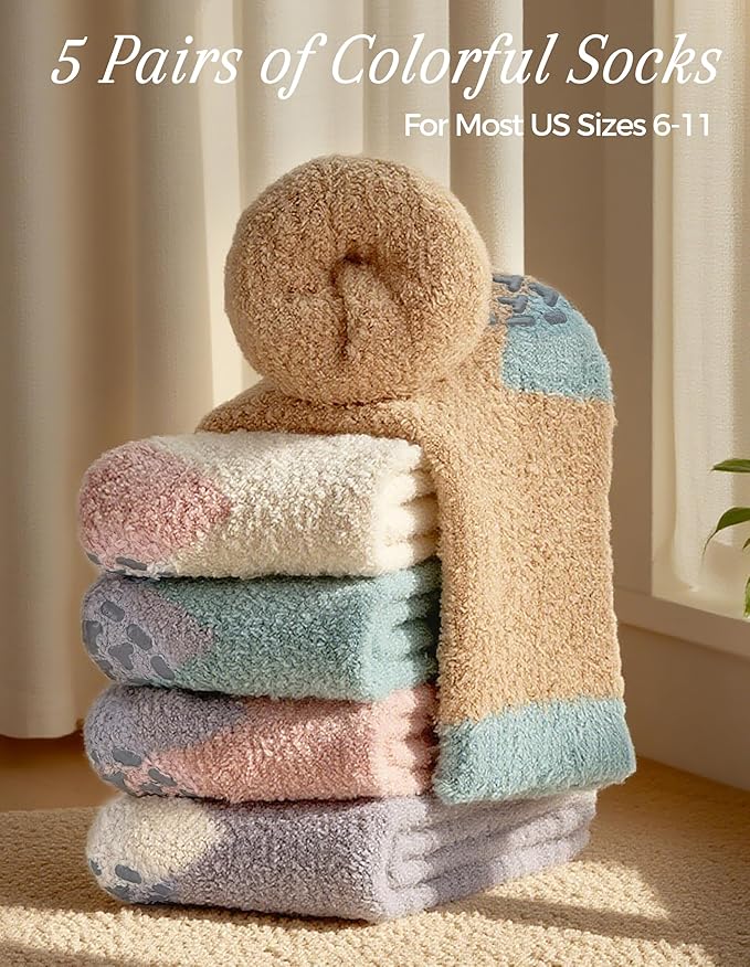 TEHOOK Warm & Cozy Gifts for Women, Fluffy Fuzzy Sock, Plush Sleeping Slipper Socks - Soft Warm Fabric