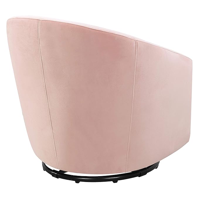 babyletto Madison Swivel Glider in Blush Pink Velvet, Greenguard Gold and CertiPUR-US Certified