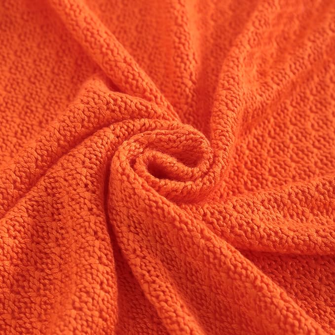 NTBAY Cable Knit Cooling Bed Blanket, Soft and Breathable Oversized Twin Bed Blanket 60x80 Inches Made from Rayon Derived from Bamboo for Bedroom, Travel, Orange