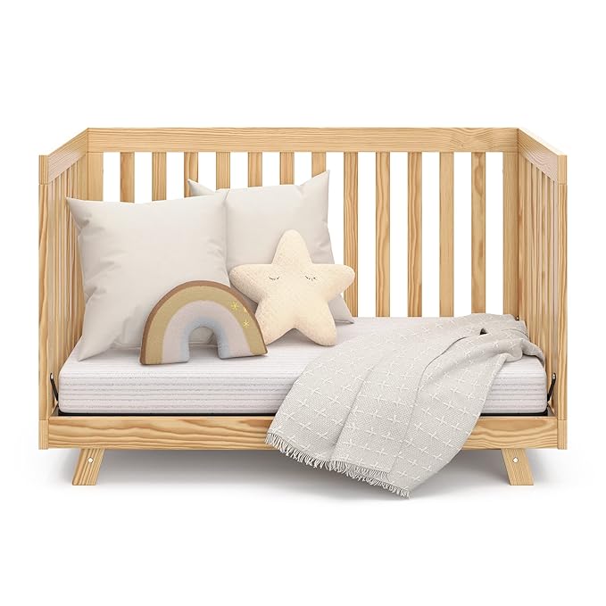 Storkcraft Beckett Grow-with-Me Convertible Crib (Natural) – GREENGUARD Gold Certified, Converts to Toddler Bed & Daybed, Fits Standard Crib Mattress, Easy-to-Assemble